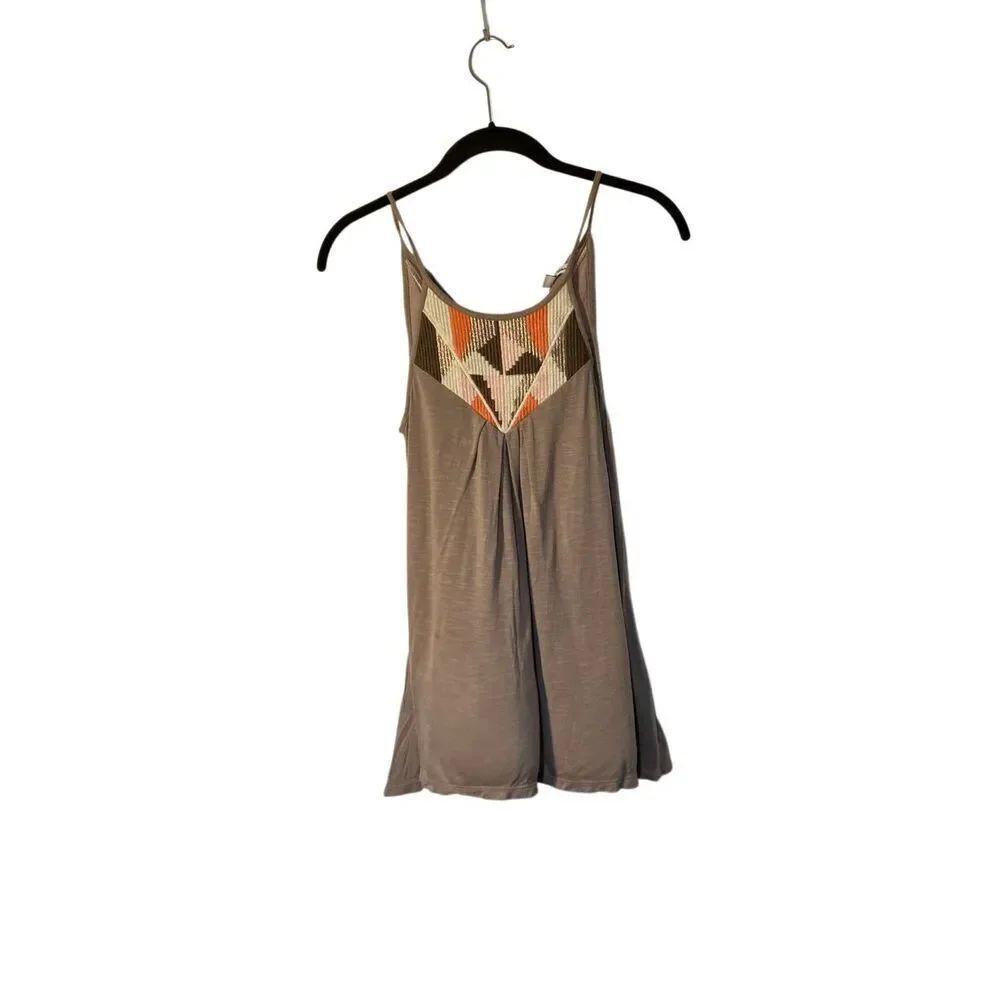 American eagle women’s embroidered Sleeveless Y2K BoHo top XS